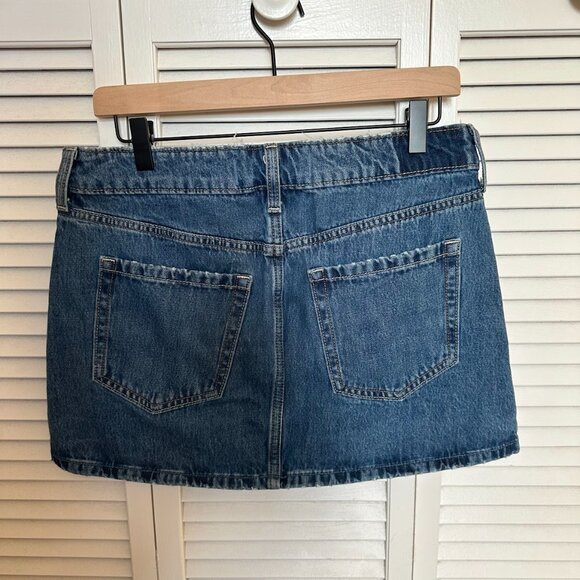 Hollister Y2K Denim Mini Skirt W29 • Low Rise 2000s Stretch Jean Skirt Vintage - Picture 2 of 8